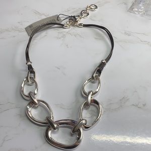 Robert Lee Morris silver tone link collar necklace
